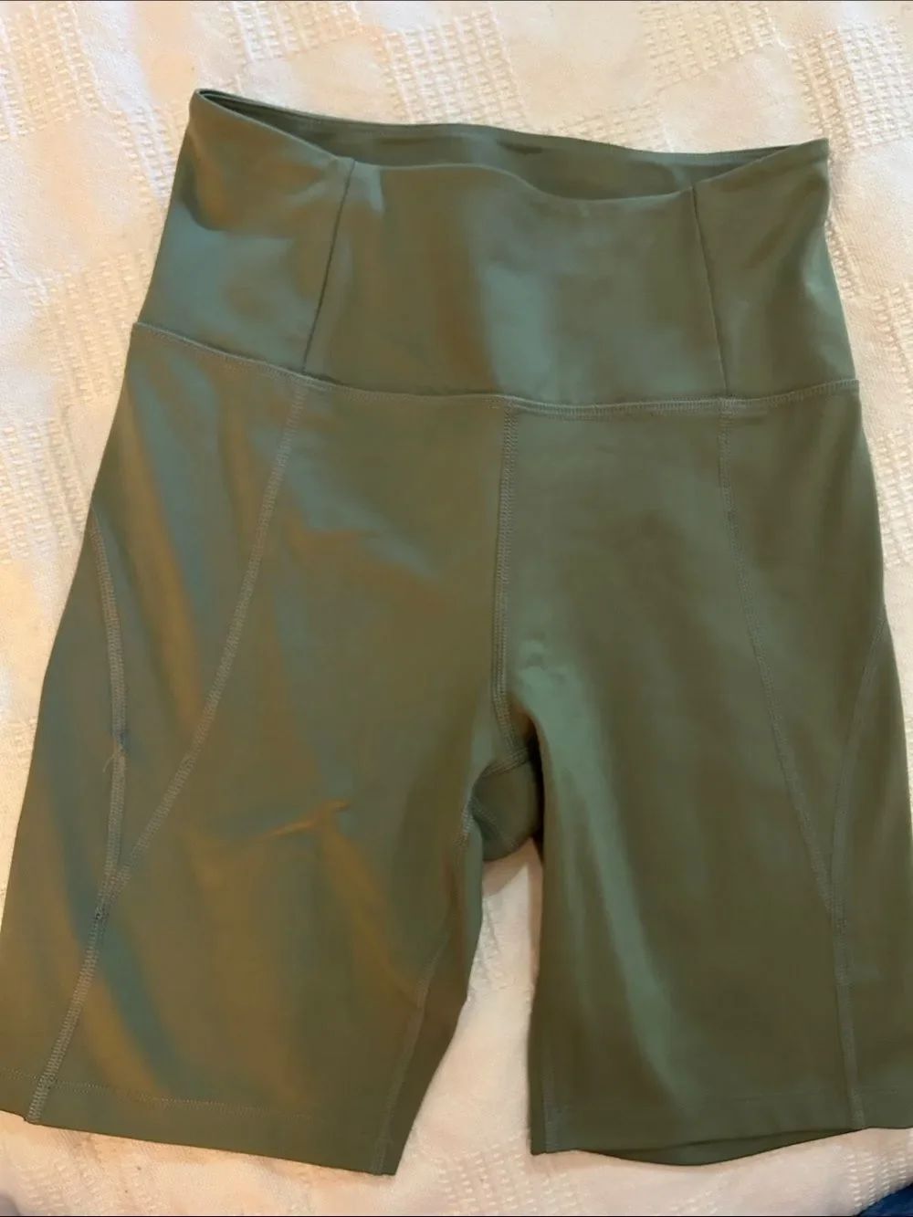 girlfriend collective Olive Green High-Rise Bike Shorts size small